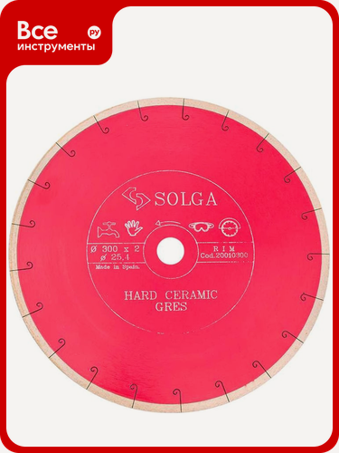 Изображение товара Диск алмазный сплошной (300х25,4 мм) HARD CERAMICS Solga Diamant 20010300