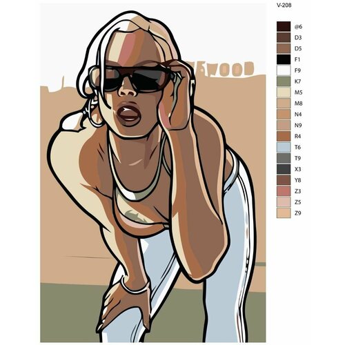 фото Картина по номерам v-208 "grand theft auto (gta). девушка" 60х90 brushes-paints