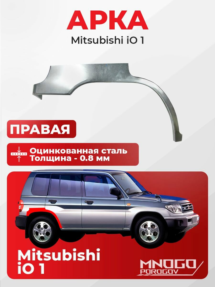 Задняя правая арка на Mitsubishi iO 1 Внедорожник 5 дв.1998-2007 оцинкованная сталь, толщина 0,8 мм Митсубиси Паджеро IO , кузовной ремонт.