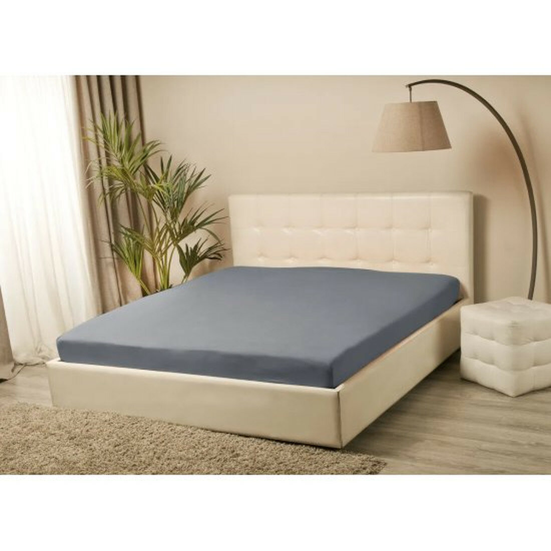 Простыня на резинке Edelson TENCEL 180 200 30  тенцель трикотаж  EPT 180 графит