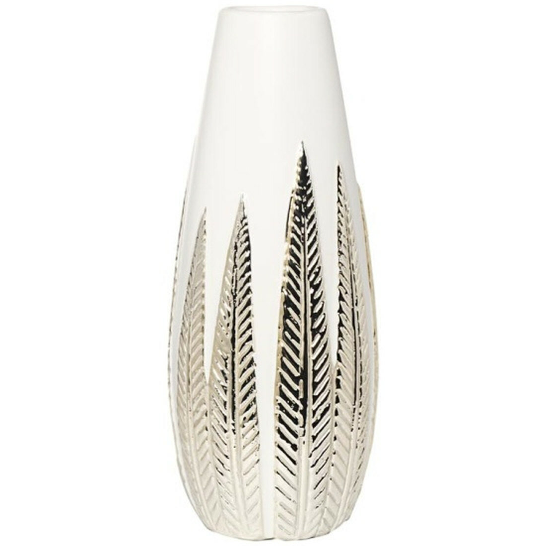 Ваза Garda Decor белая с декором d12.5 см 33 см