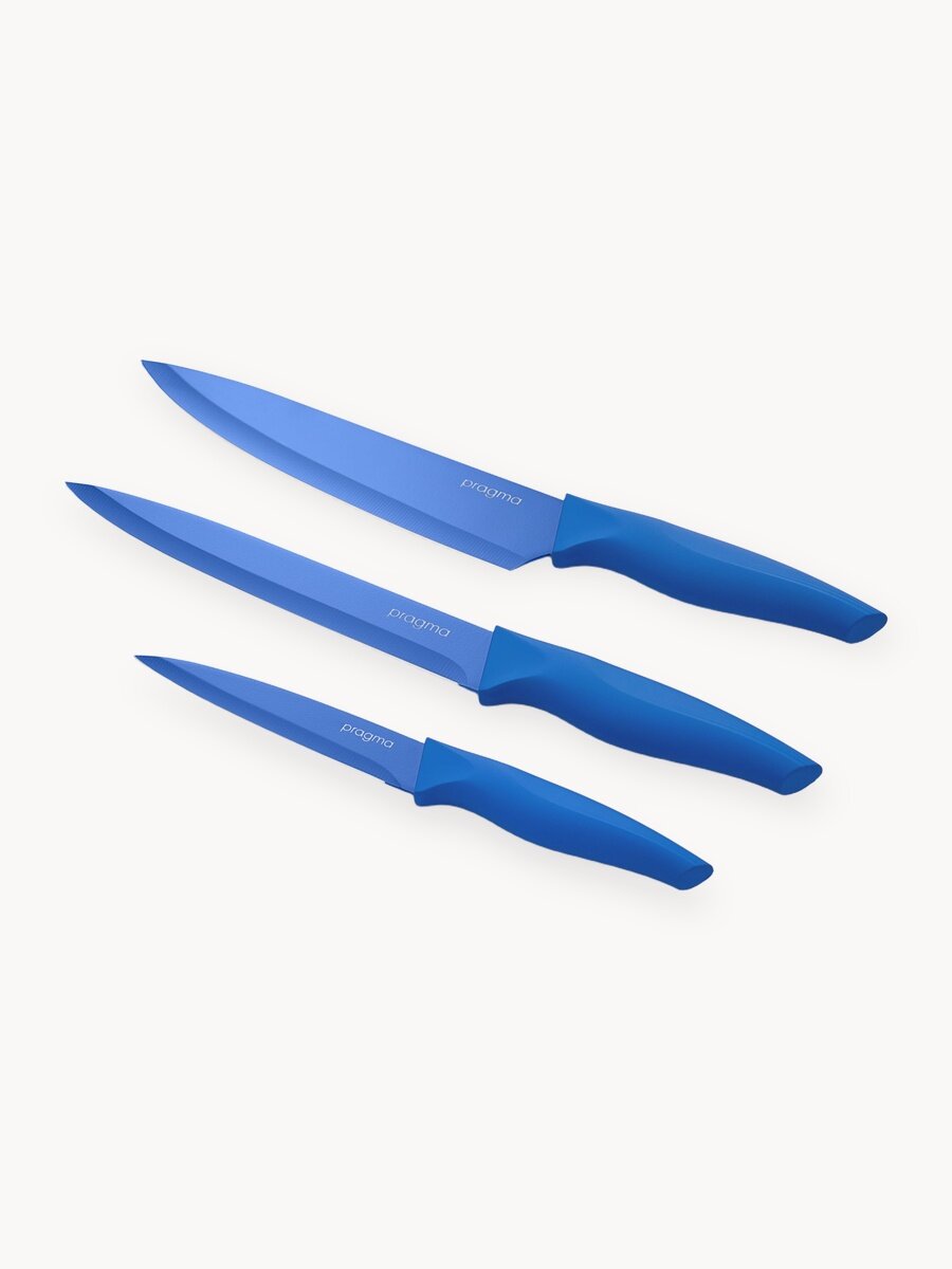 Набор кухонных ножей Pragma Knilvik, 3 предмета, насыщенный синий