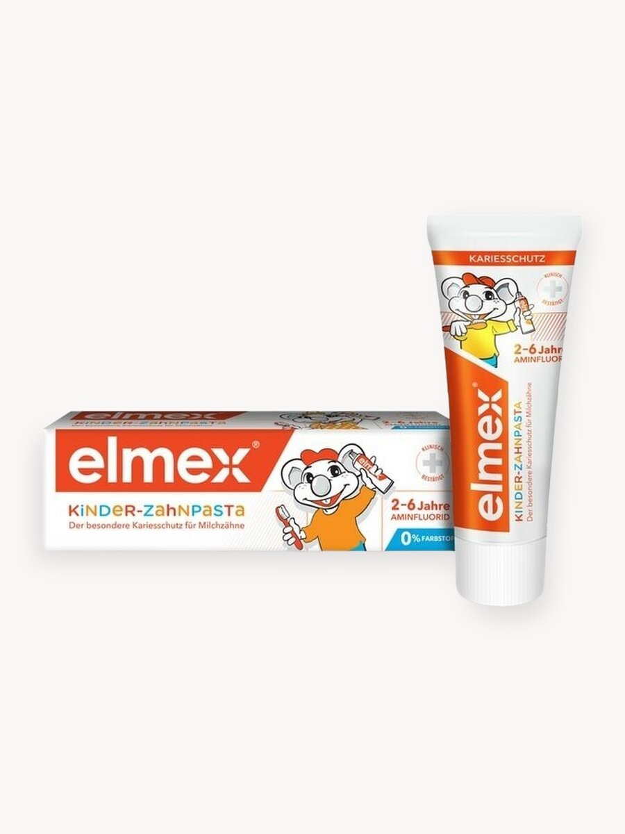 Детская зубная Elmex от 2 до 6 лет защита эмали молочных зубов, 50 мл (2 шт)