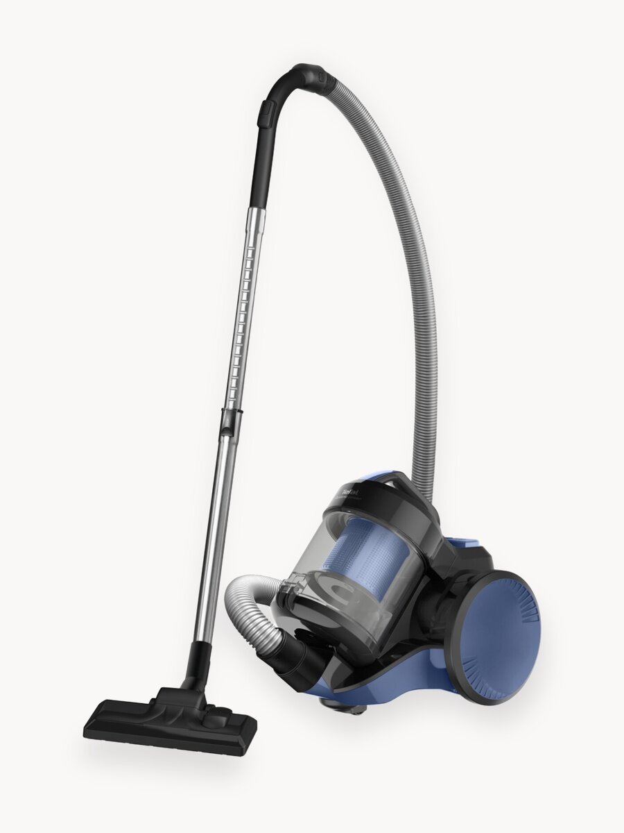 Пылесос для дома Tefal Cyclonic Power TW1931RH с контейнером, синий, 1200 Вт, 3 насадки