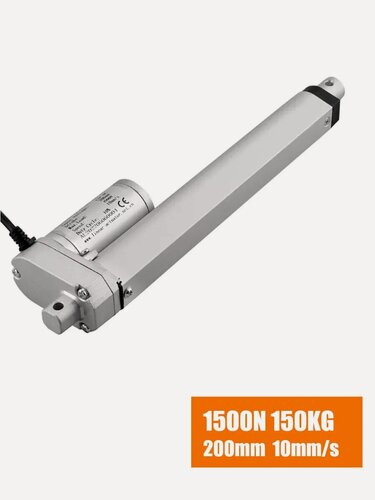 Изображение товара Линейный приводной двигатель 12В 1500N (150 кг) 200мм 10 мм/с линейный приводной