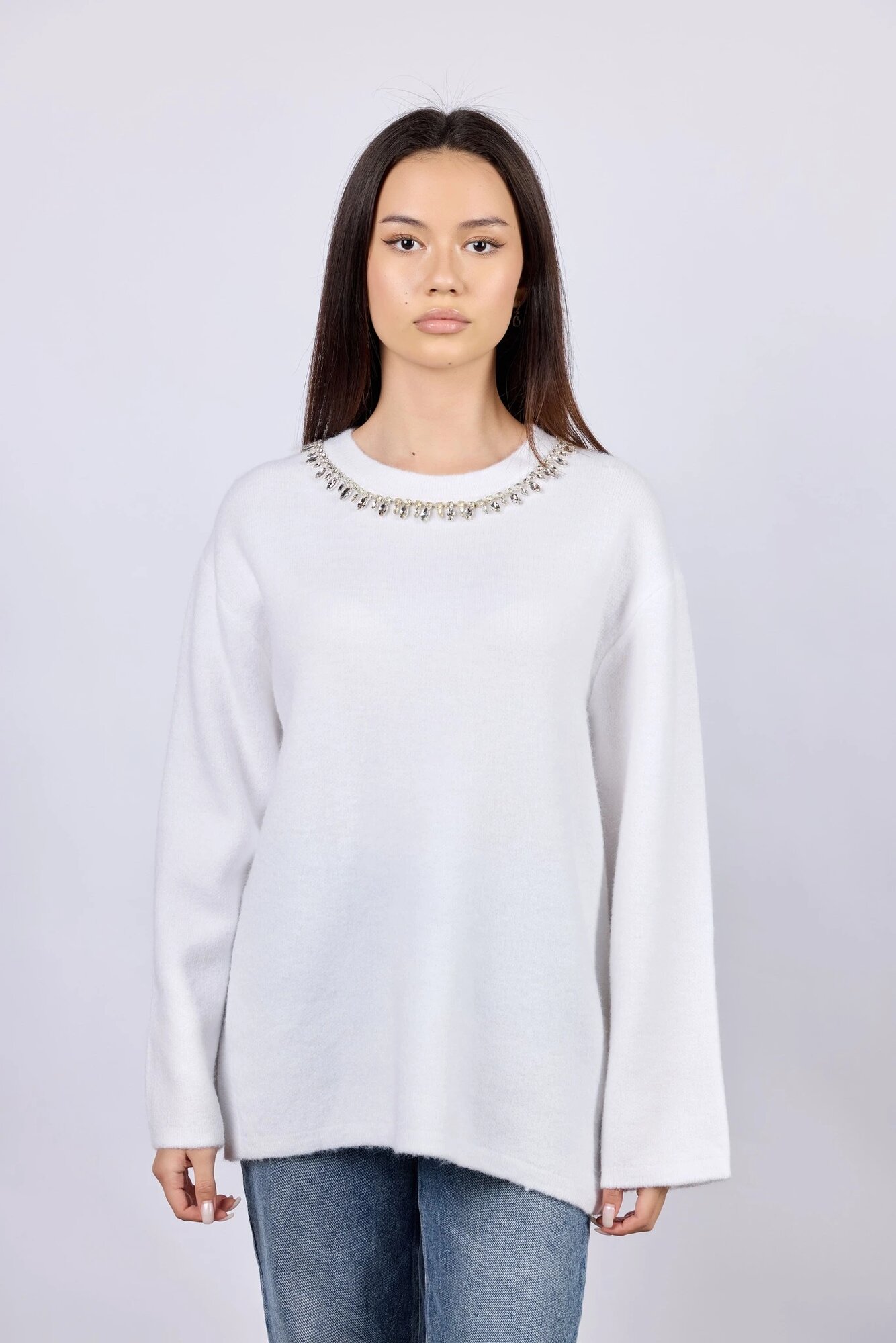 Свитер Selfie, размер L, , белый — фото 1