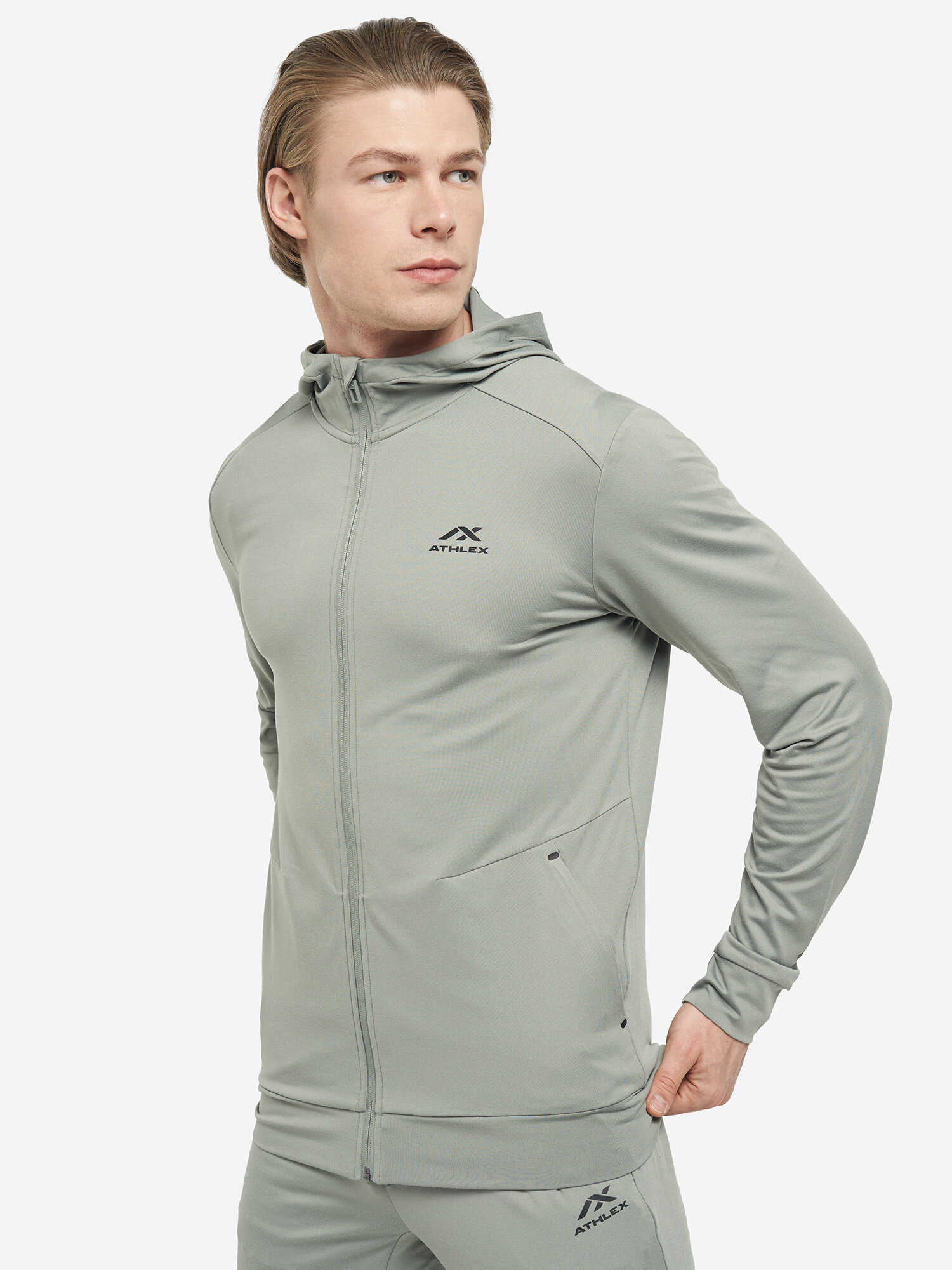 Толстовка спортивная ATHLEX Train FZ hooded jumper
