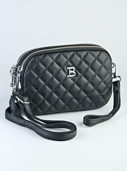 Комплект сумок багет , фактура зернистая, черный