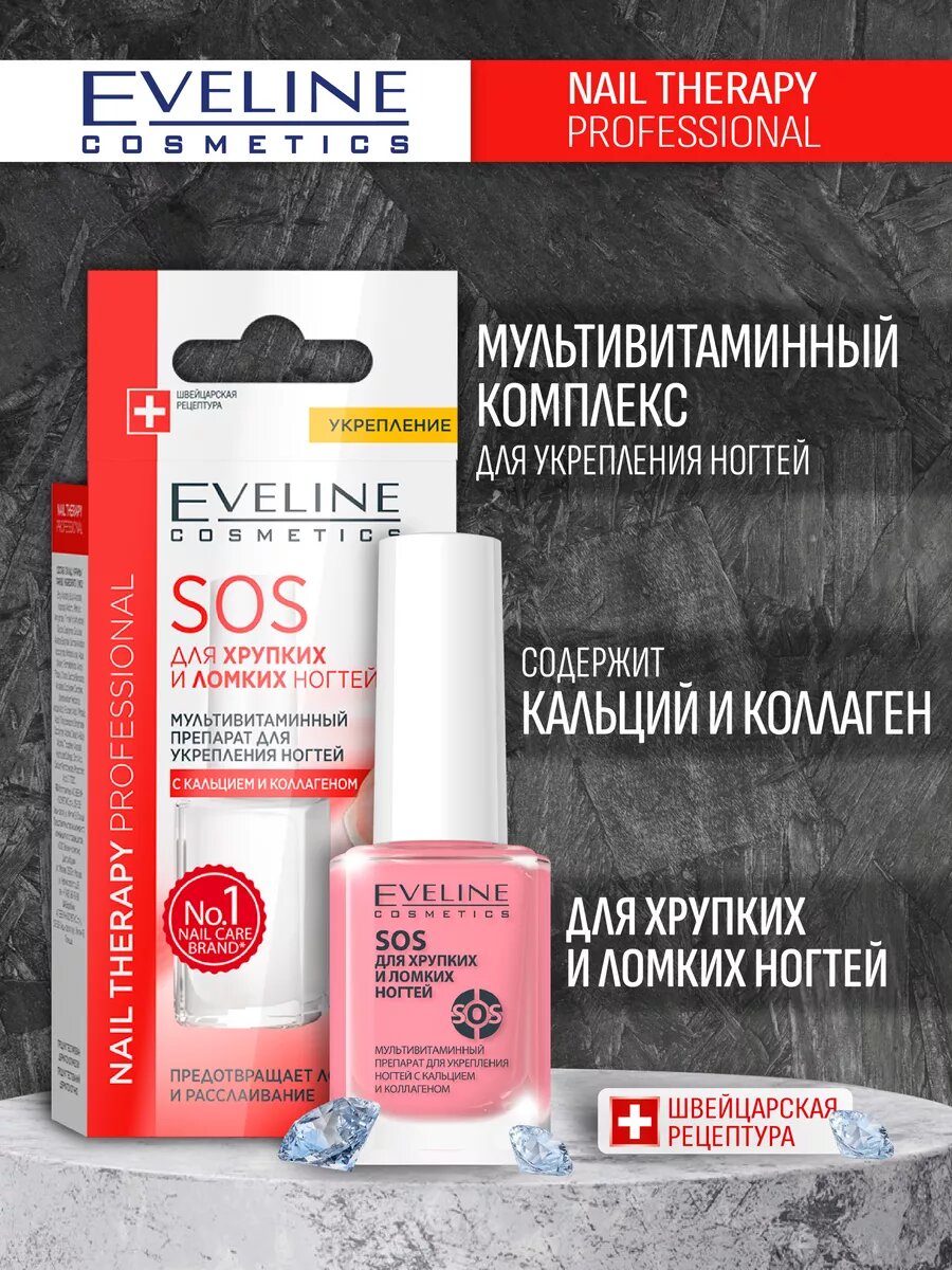 Мультивитаминный препарат для укрепления ногтей Sos, 12мл