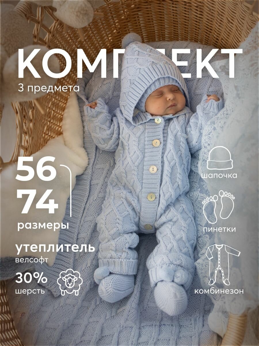 Комплект одежды Наследникъ Выжанова Малышам, размер 0-3, голубой