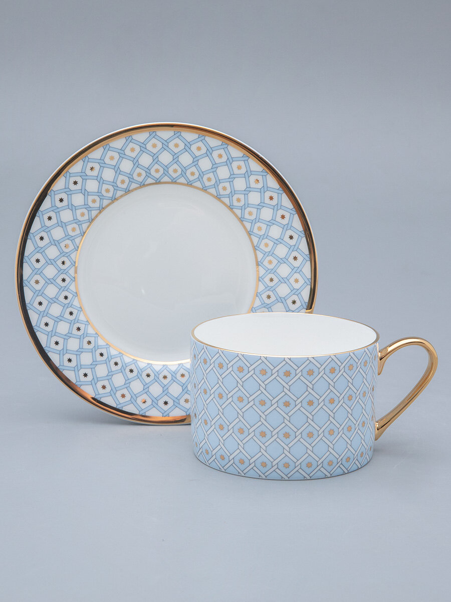 Чайная пара "Азур" 2, форма Идиллия, 250мл , Императорский фарфоровый завод — фото 1