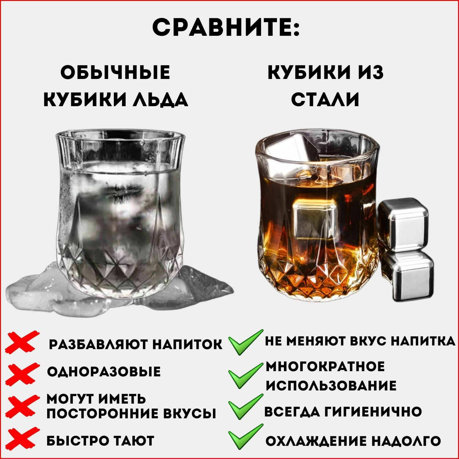 Аксессуары Для Охлаждения Напитков Xiaomi Камни для виски, Лед многоразовый, Многоразовые кубики для охлаждения напитков, золото 8 шт.