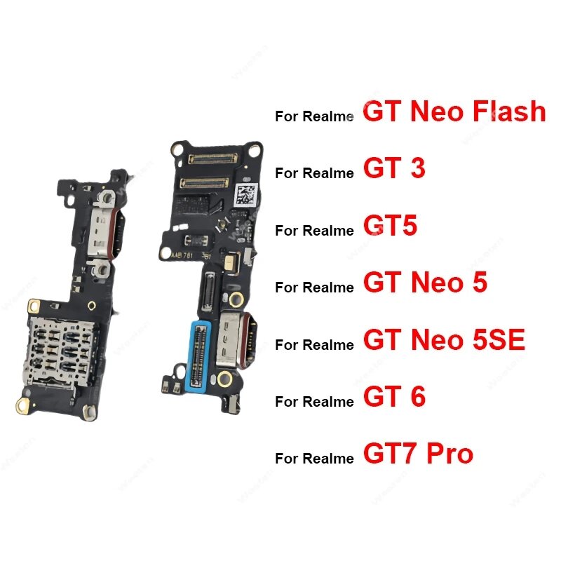 Для Realme GT Neo 5 SE GT Neo Flash GT3 GT5 GT6 GT7 Pro USB-док-станция для зарядки USB-док-станция Плата зарядного устройства Гибкий кабель Разъем Запчасти, GT 3-Full IC — фото 1