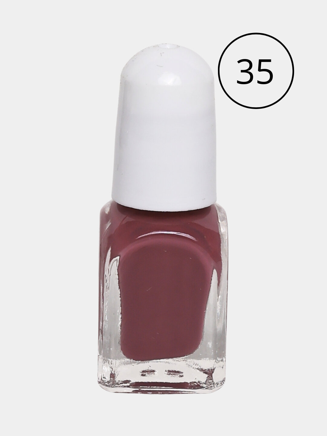Мини-лак для ногтей "№35", 5мл, глянцевый, быстросохнущий, пурпурный — фото 1