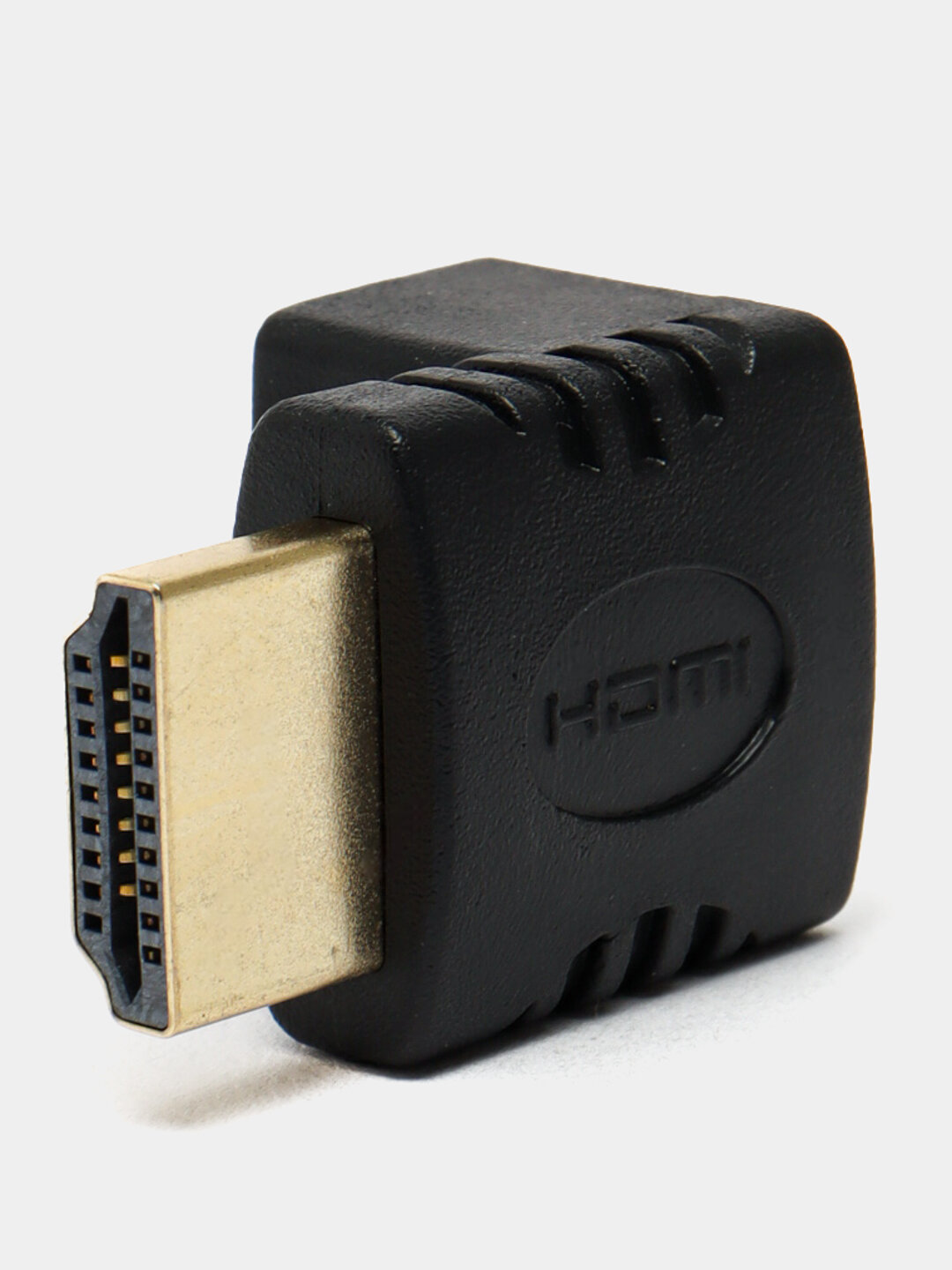 Адаптер-переходник GSMIN BR-01 (угловой 90 градусов) HDMI (F) - HDMI (M) (90 градусов) (Черный) — фото 1