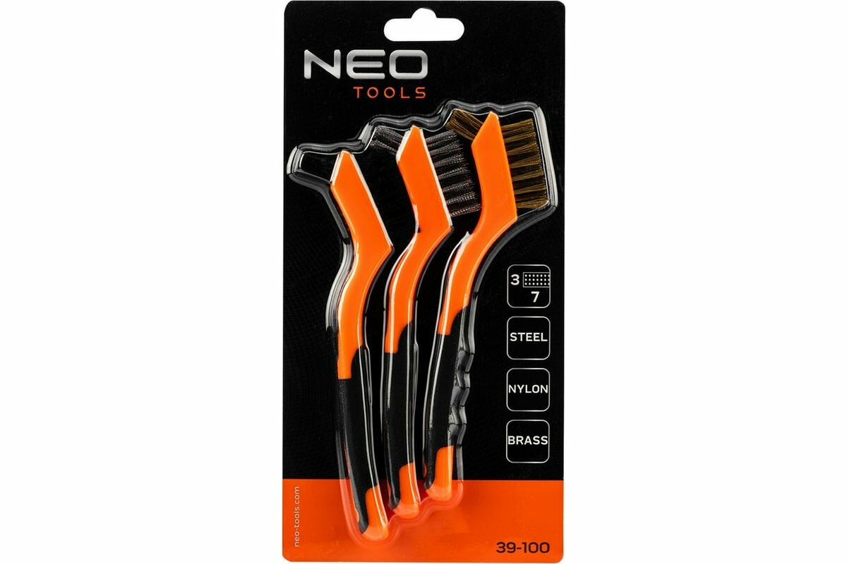Кордщетки Набор проволочных щеток NEO Tools 3 шт, 3х7 рядов 39-100