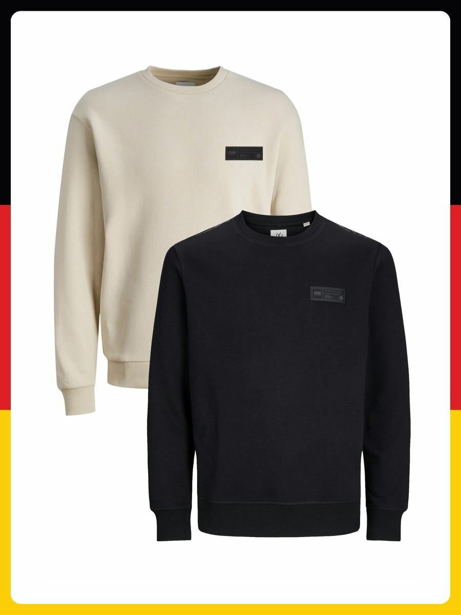 Свитшот спортивный Jack & Jones, размер XL, , бежевый, черный