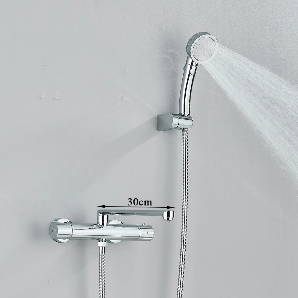 Термостатический смеситель для душа Onzypily черный, Chrome faucet 30cm