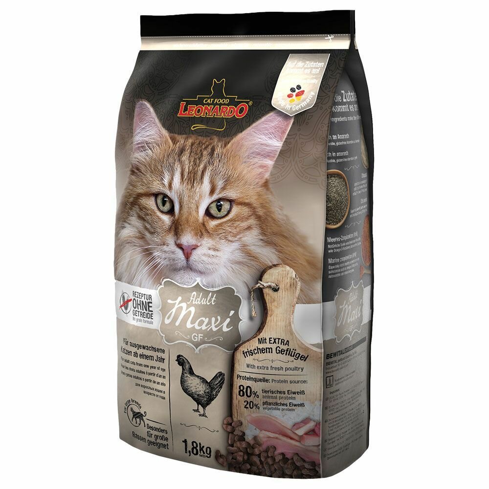 Leonardo Adult Maxi GF Сухой корм для кошек 1.8 кг
