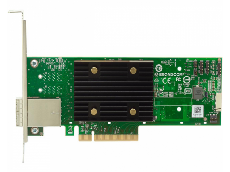 Контроллер Broadcom Controller 9500-8e SGL (05-50075-01) PCIe Gen4 x8 LP, Tri-Mode SAS/SATA/NVMe 12G HBA, 8port(2*ext SFF8644), 3808 IOC, 1 year