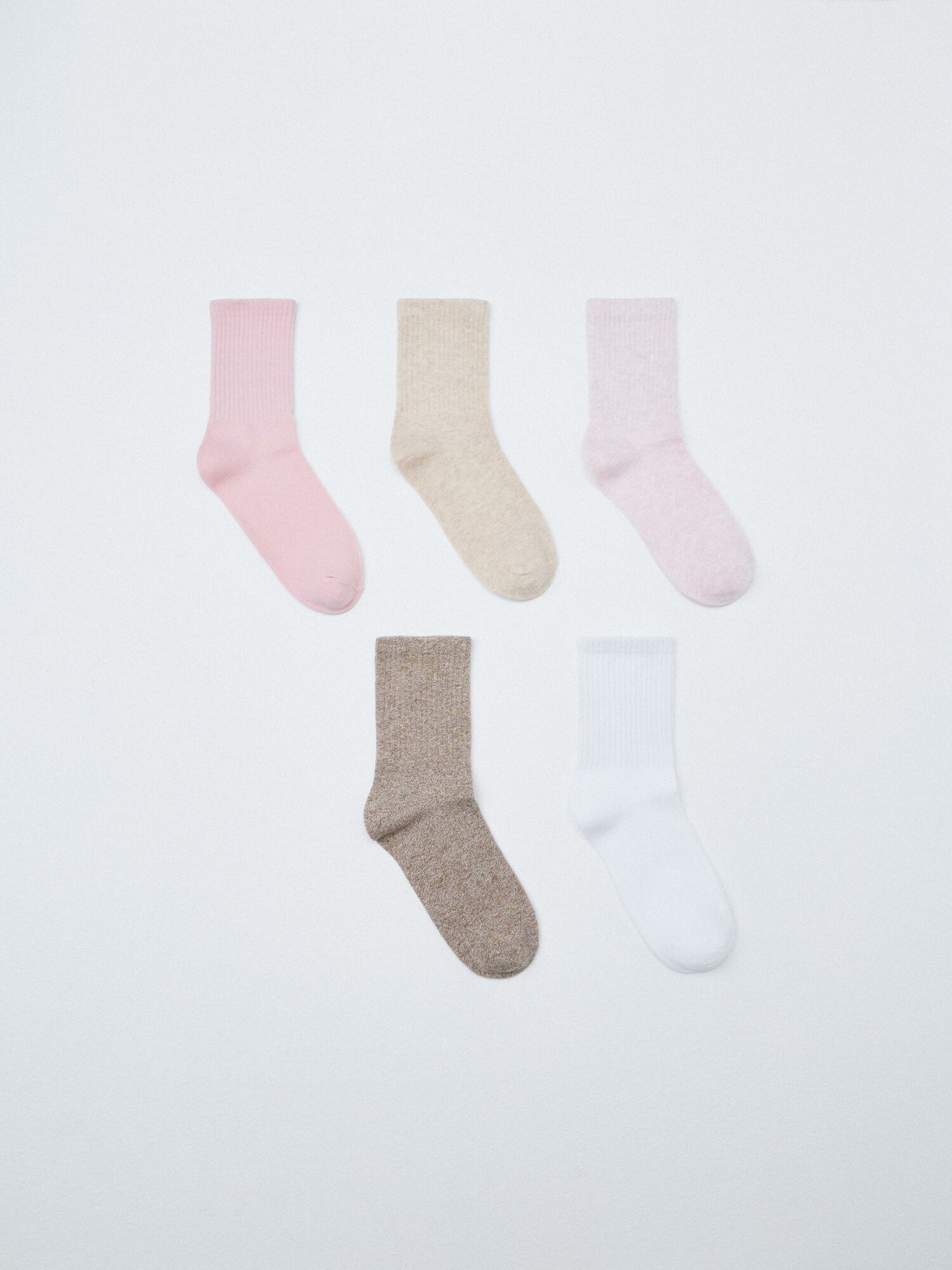 Носки Sela 5 пар размер 23/24 светло-розовый