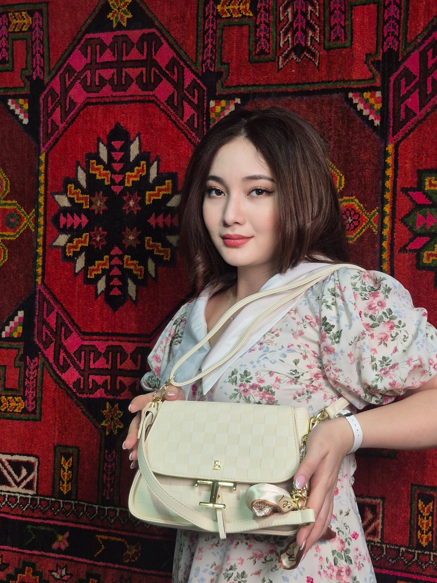 Сумка  Сумка женская, фактура гладкая, бежевый — фото 1