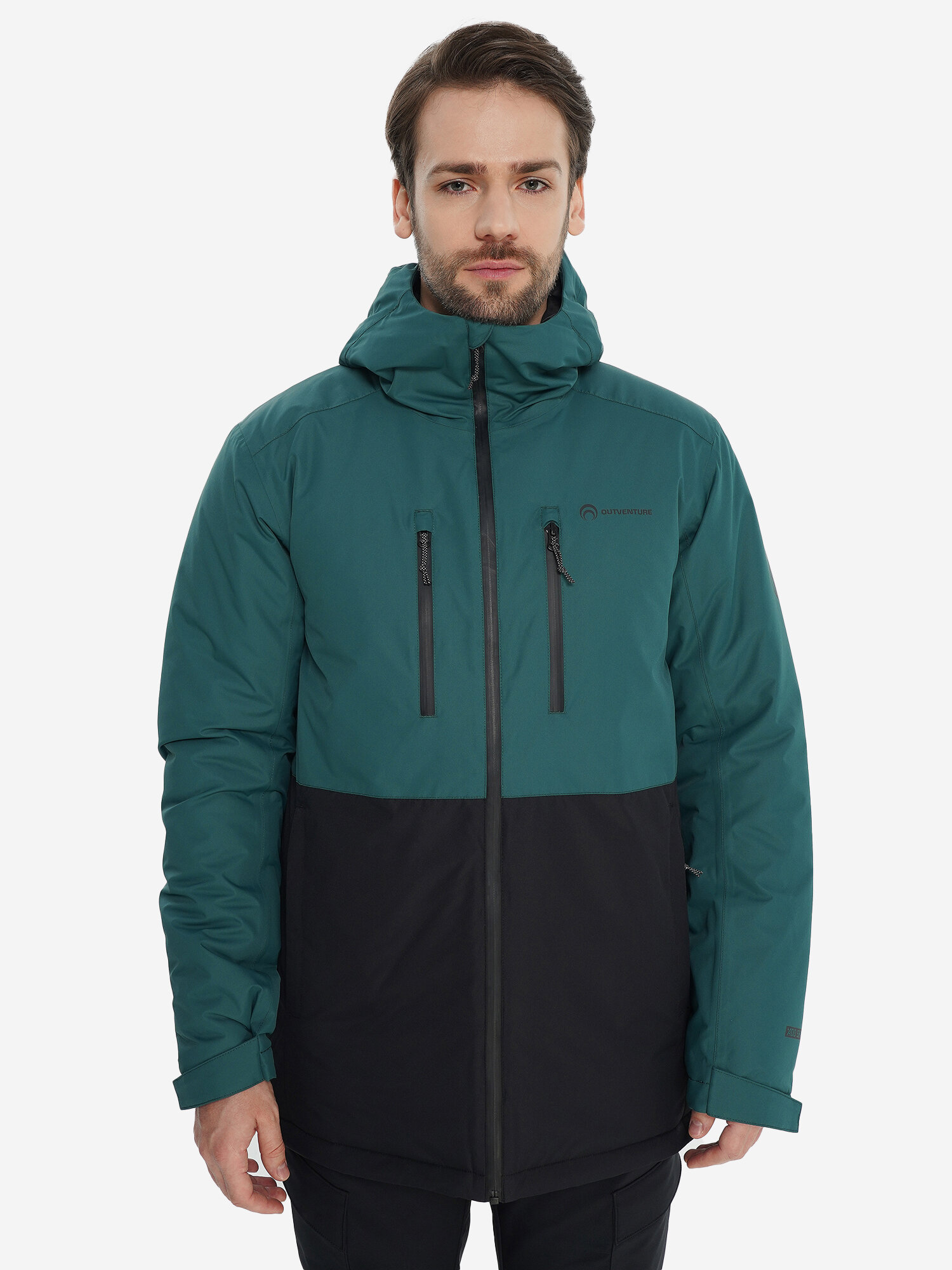 Куртка спортивная OUTVENTURE, размер 46, зеленый/черный — фото 1
