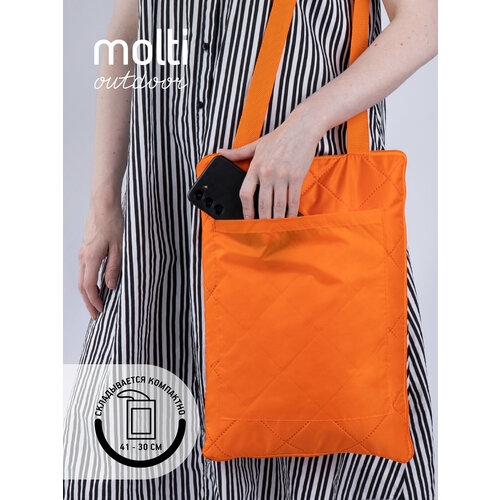 Плед покрывало для пикника походный туристический коврик - сумка, 117х142, Soft & Dry v2, оранжевый