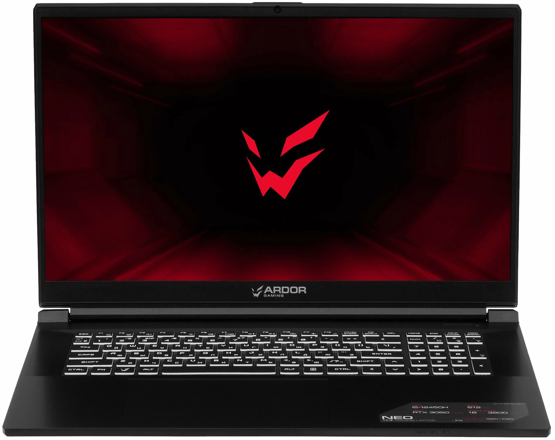 Ноутбук ARDOR GAMING Neo G17-i5ND301, геймерский, Windows 10, RTX 3050, 17,3", 512GB