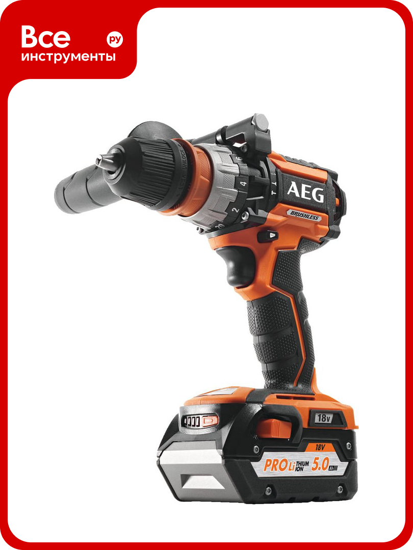 Бесщеточная аккумуляторная дрель-шуруповерт AEG BSB18CBLLI502C 4935459396