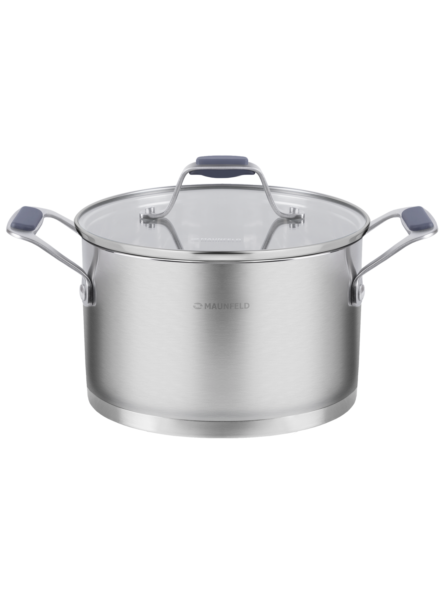 Кастрюля MAUNFELD MADISON MF50MS01CR из нержавеющей стали со стеклянной крышкой, 22 см, 4,7 л.