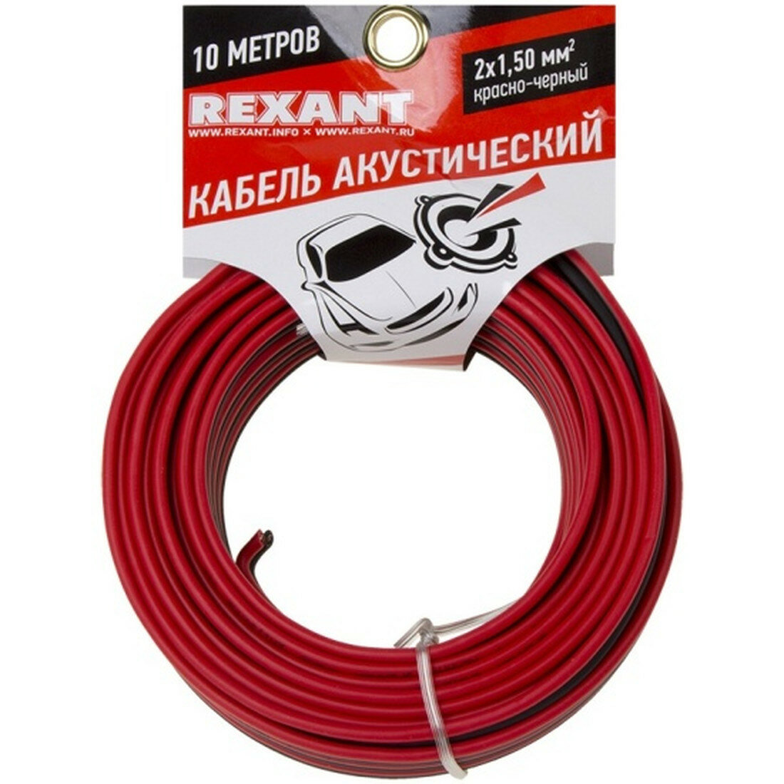 Кабель акустический Rexant 2х150 кв. мм 10 м красно-черный