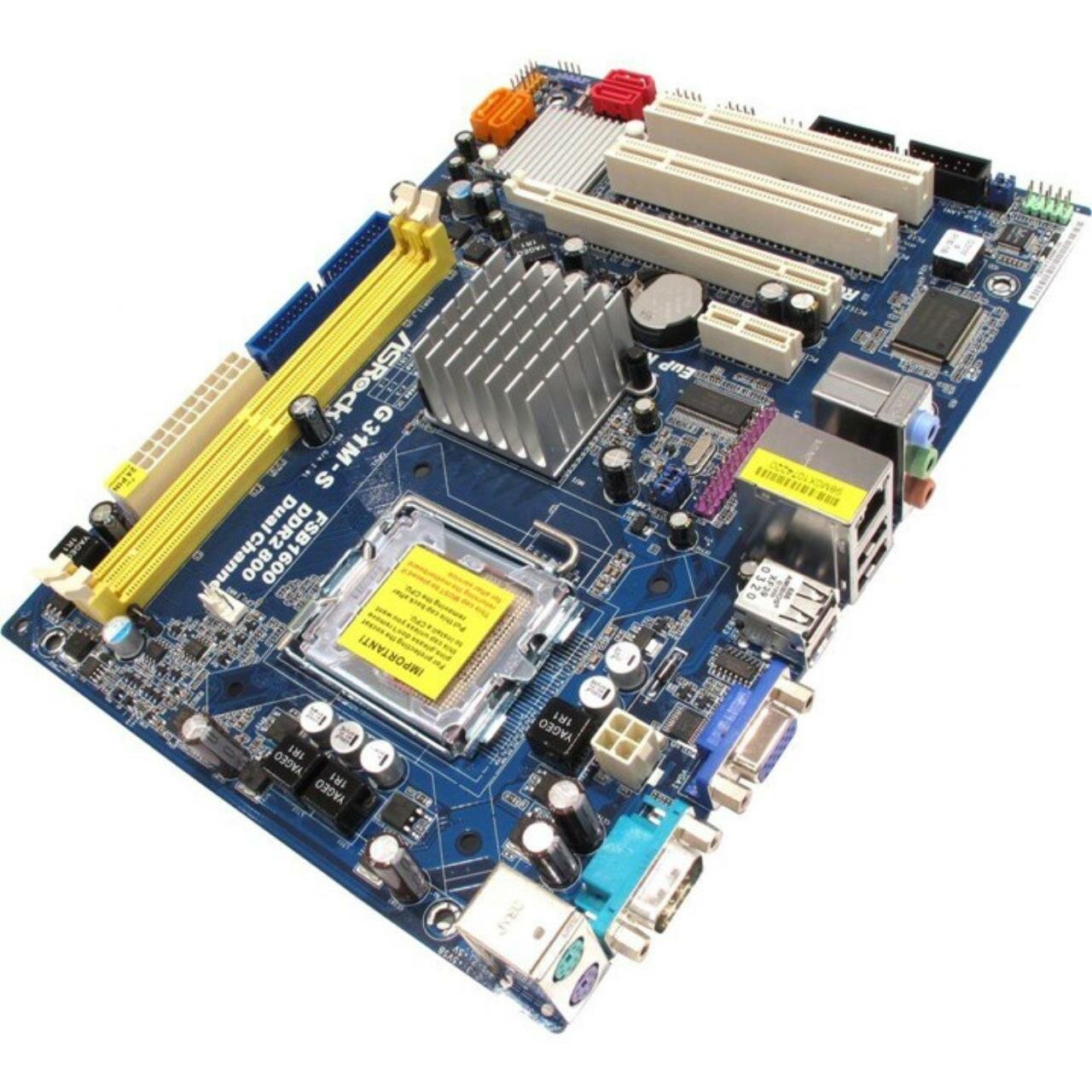 Новая материнская плата AsRock G31M-S R2.0, LGA 775, DDR2 (до 8ГБ)