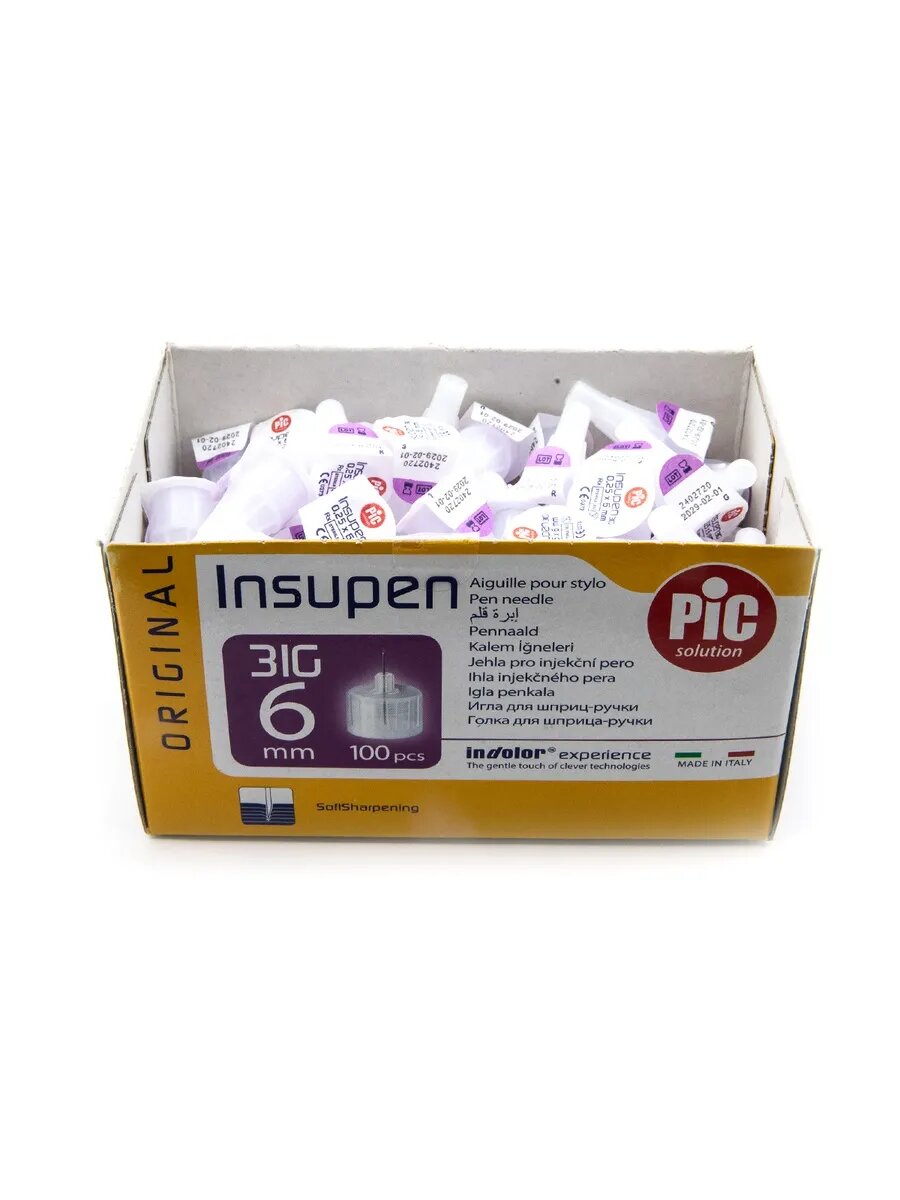 Изображение Иглы для шприц-ручек "Инсупен" INSUPEN 6 мм ( 31G) № 100