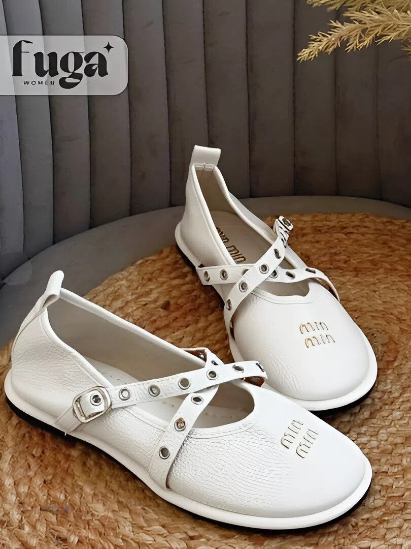 Туфли Miu Miu линейка, размер 37, белый,