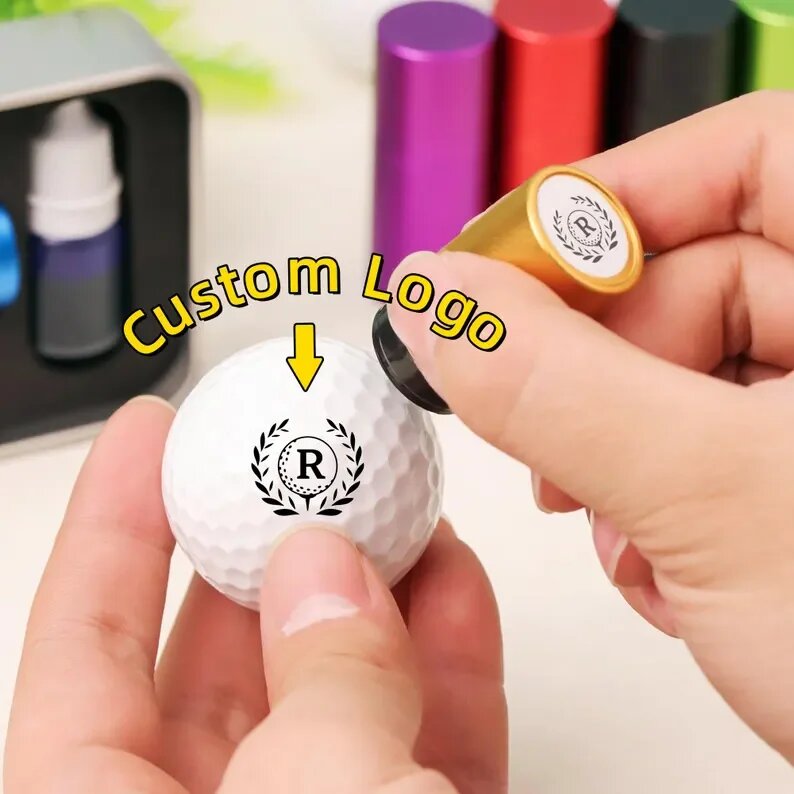 Изготовленный на заказ штамп для гольфа штамп для мяча для гольфа штамп для мяча для гольфа с монограммой спортивный подарок для гольфиста подарок для гольфиста blue shell-black ink
