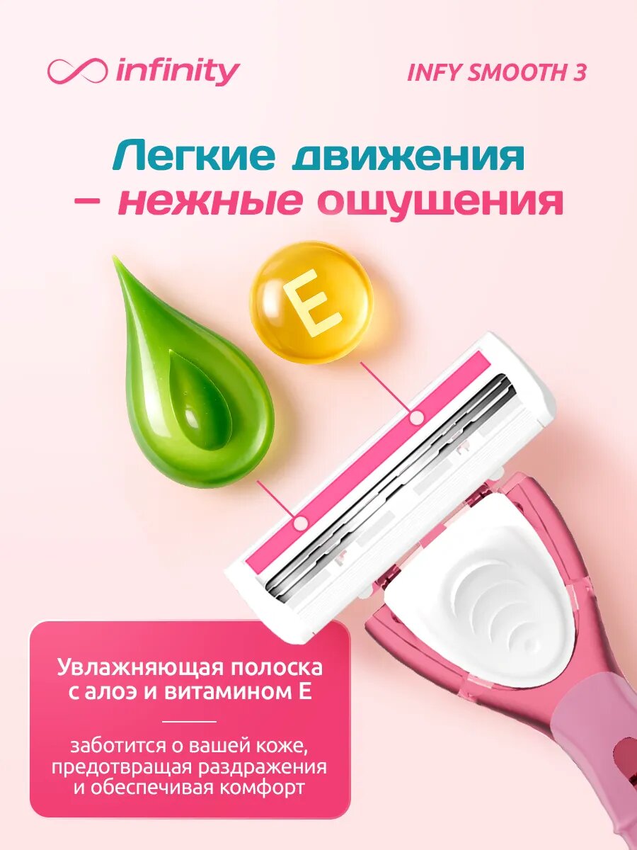 Бритва женская INFINITY станок для бритья с 31 кассетами Smooth3 — фото 1