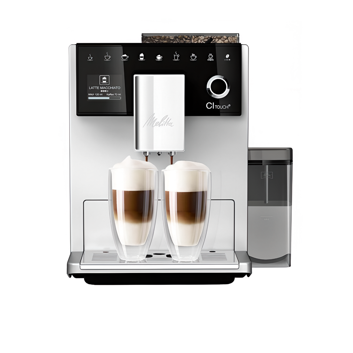 Кофемашина Melitta CI Touch Argent 630-111, сенсорное управление, автоматическая, 1400Вт