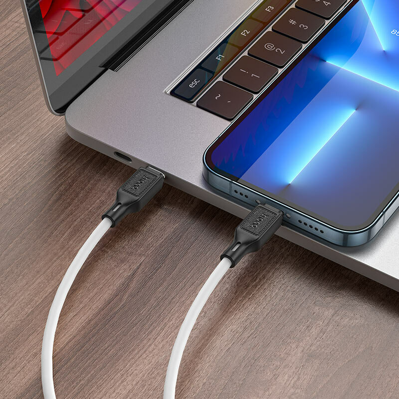Кабель Hoco X90 Cool USB ↔ Type-C, 1 м, 2.4A, резиновая оплётка, чёрный