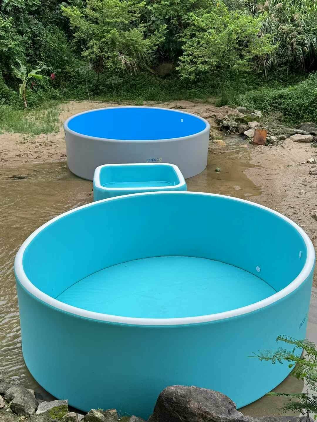 Бассейн IPOOLGO "Drop Stitch", квадратный, надувной, голубой, морозоустойчивый, 3 м x 2 мx0.8 м