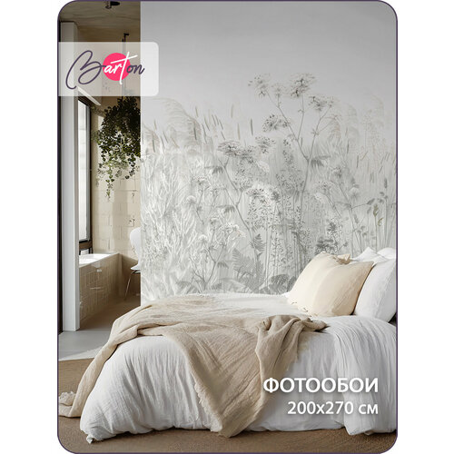 фото Фотообои на стену флизелиновые 3d растения цветы листья 200х270 см bartonwall n128 barton wallpapers