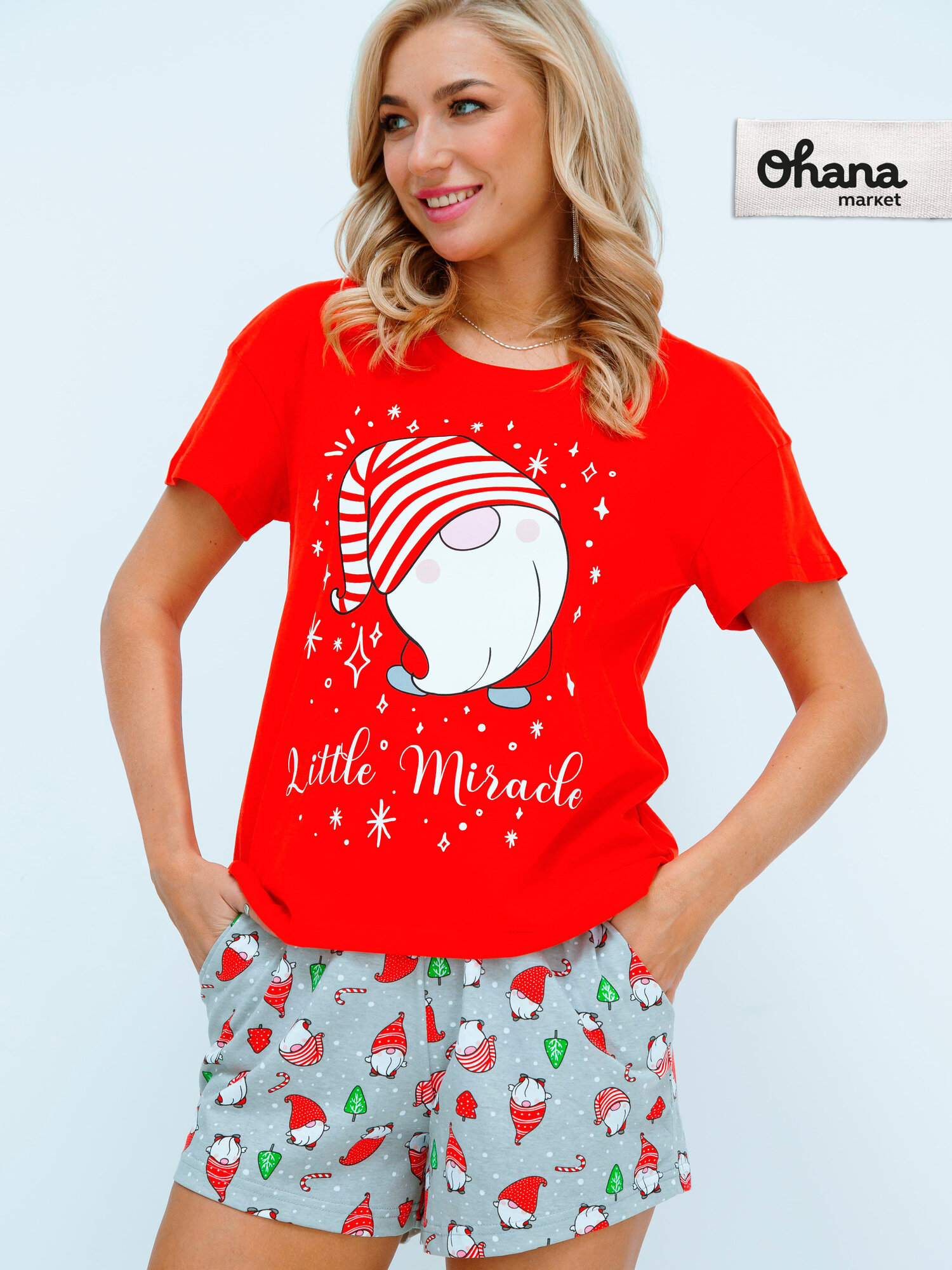 Пижама Ohana market с шортами и футболкой