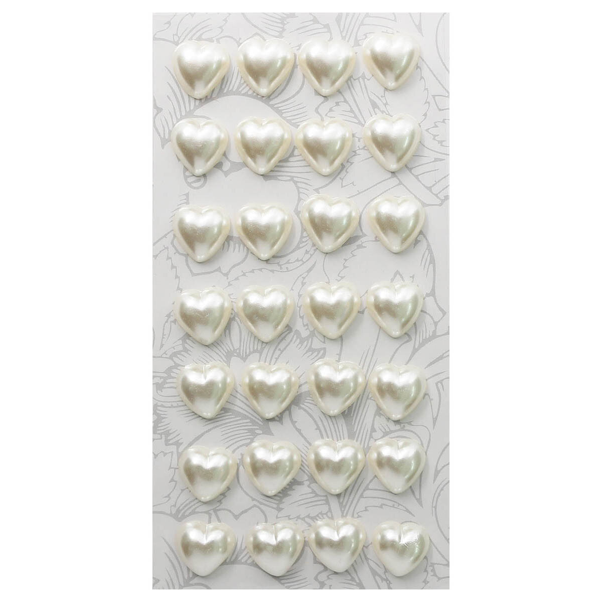 Декоративные наклейки 'Жемчуг' в форме сердца 12 мм 28 шт Astra&Craft (Z24 молочный)