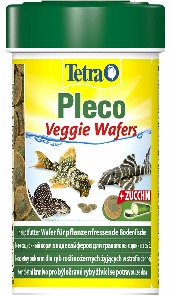 TETRA PLECO SPIRULINA WAFERS корм чипсы для растительноядных донных рыб со спирулиной (100 мл)