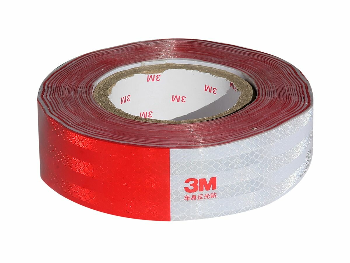Лента светоотражающая автомобильная 3М Красно-Белая 38м 5см (наружная)
