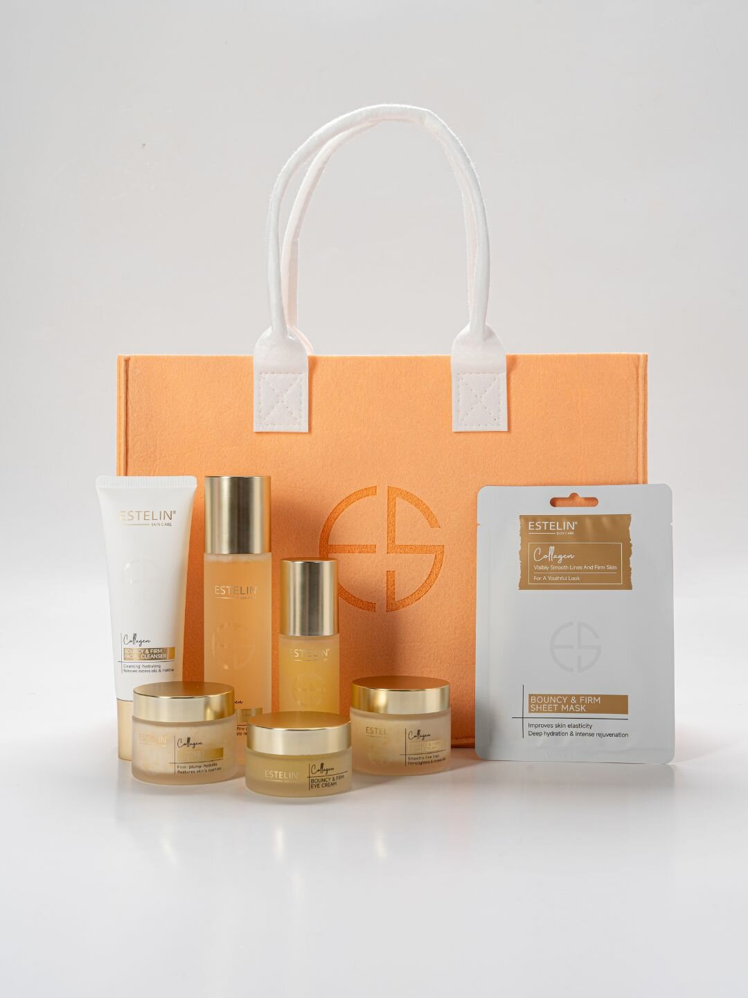 Набор для упругости и плотности кожи Estelin Bouncy & Firm Collagen Skin Care Set, 7 шт.