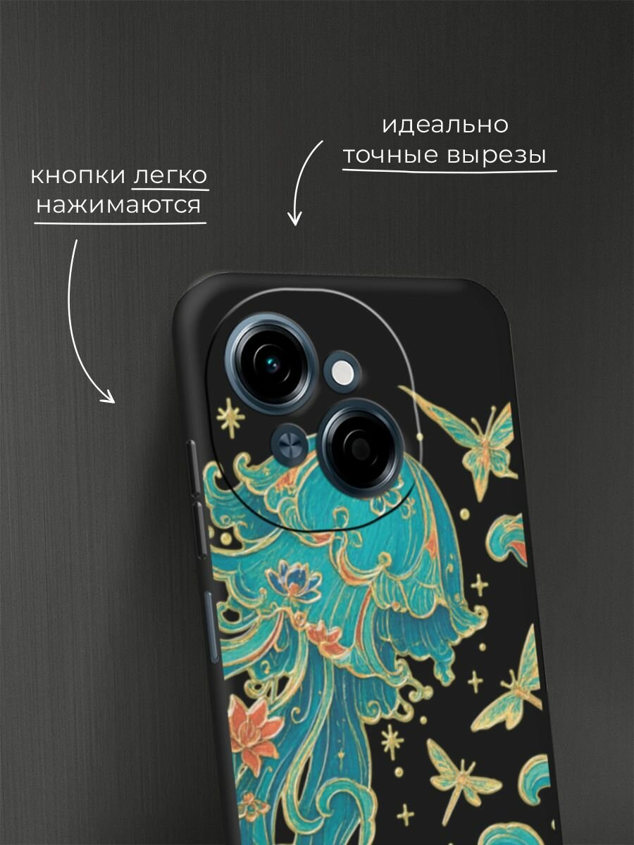 Чехол на Tecno Spark Go 1/Tecno POP 9 / Техно Спарк Го 1/Техно ПОП 9 с принтом Медуза-лотос 2 — фото 1