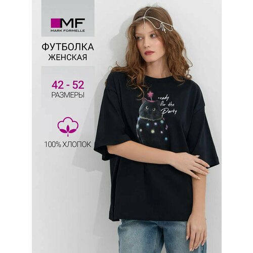 фото Футболка mark formelle для женщин, размер 164/170-84-90, черный