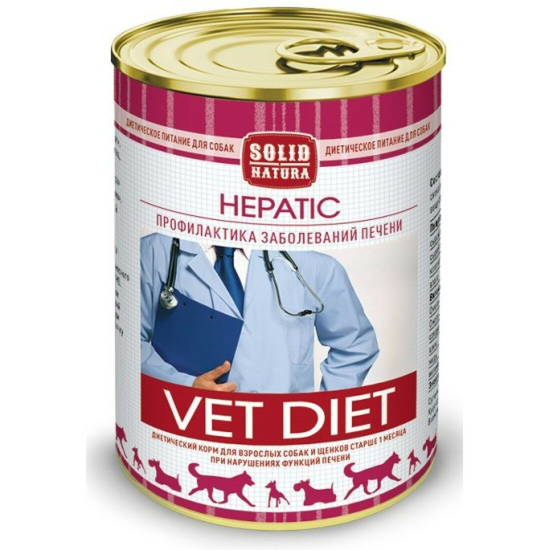 Корм Solid Natura VET  для собак  влажный  при заболевании печени  340г