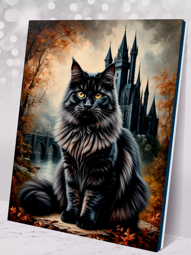 Изображение товара Картина по номерам Черный кот 40х50 см, хлопковый холст на подрамнике, акрил, Hobby Home